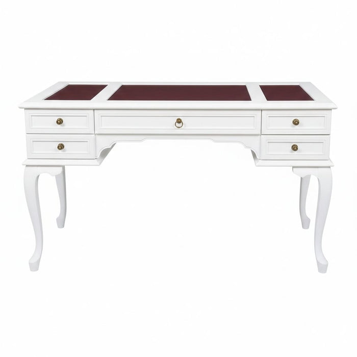 Realm Fransız Retro Deri Ahşap Çalışma Masası 75x140