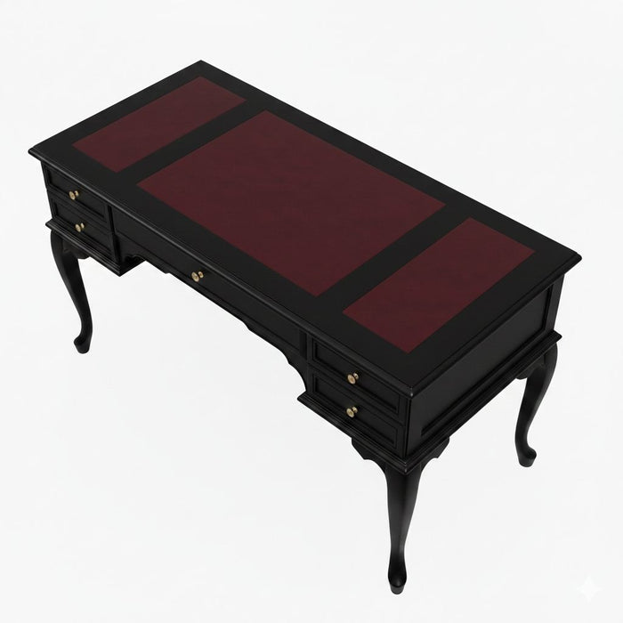 Realm Fransız Retro Deri Ahşap Çalışma Masası 75x140