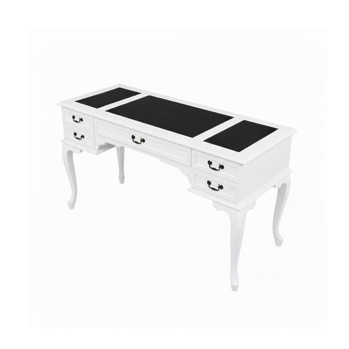 Realm Fransız Retro Deri Ahşap Çalışma Masası 75x140