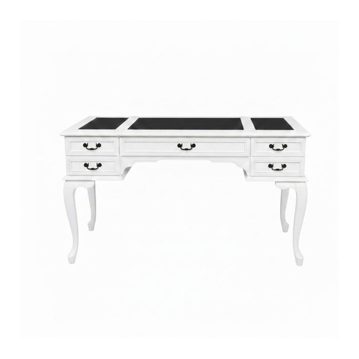 Realm Fransız Retro Deri Ahşap Çalışma Masası 75x160