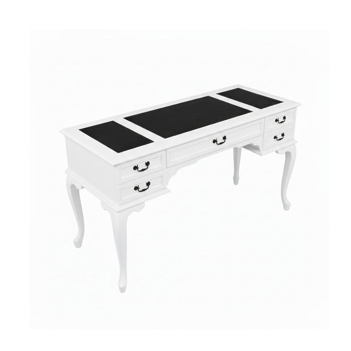 Realm Fransız Retro Deri Ahşap Çalışma Masası 75x160