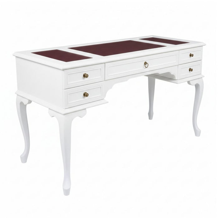 Realm Fransız Retro Deri Ahşap Çalışma Masası 75x160