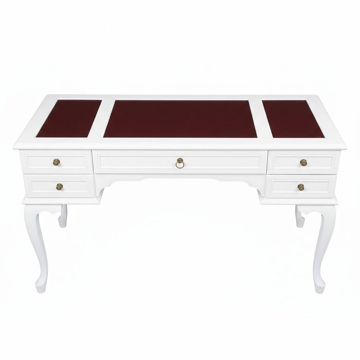 Realm Fransız Retro Deri Ahşap Çalışma Masası 75x160