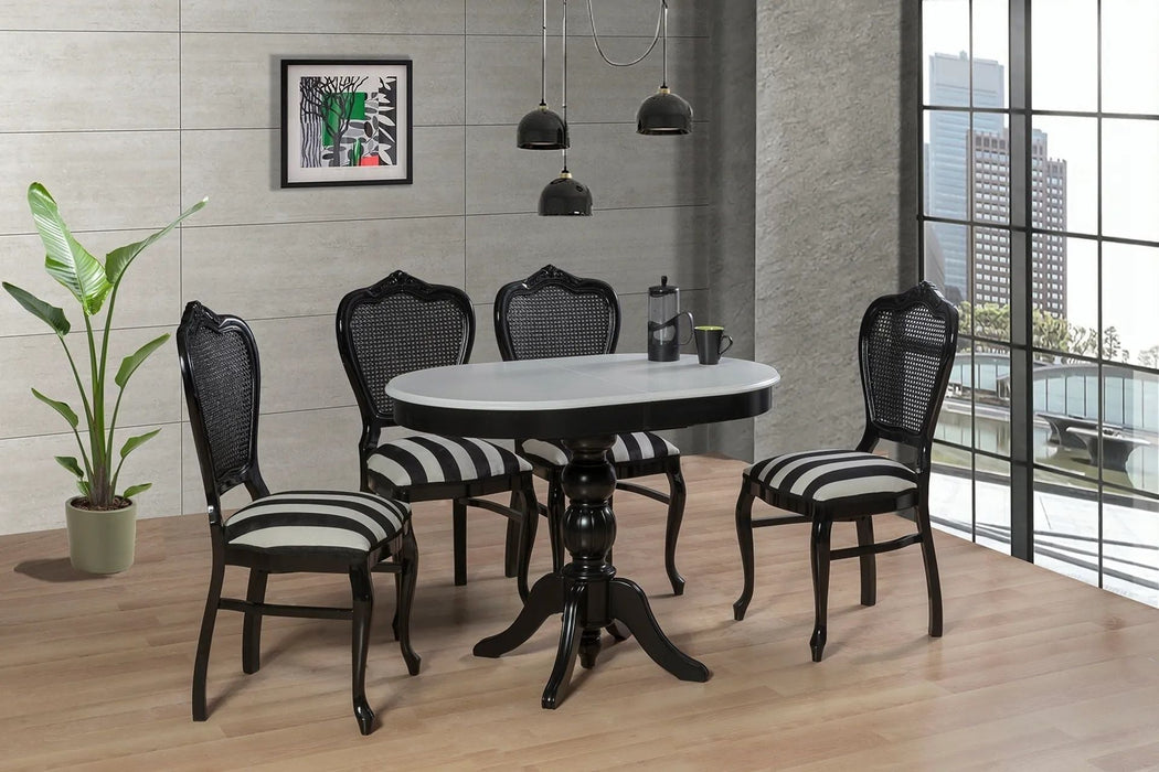 Rika Baba Ayak Oval Açılır Masa 80x120