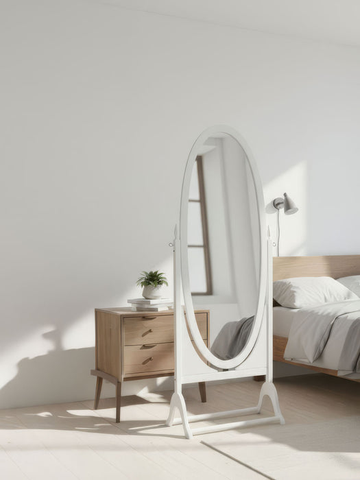 Rivoli Ayaklı Ahşap Oval Boy Aynası 50x160