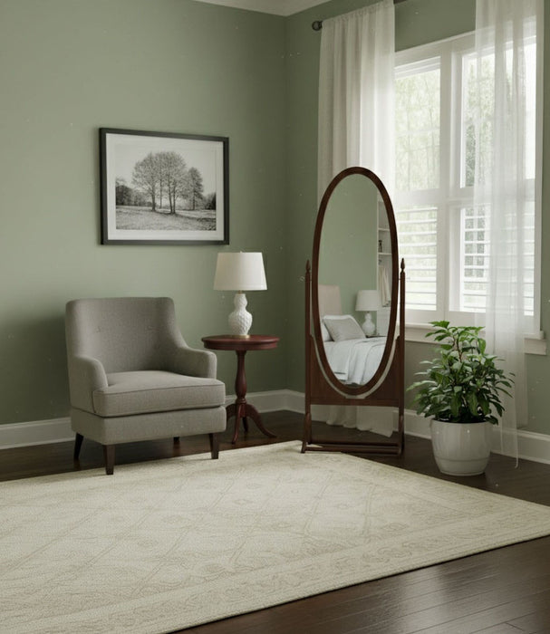 Rivoli Ayaklı Ahşap Oval Boy Aynası 50x160