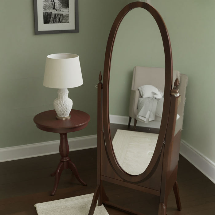 Rivoli Ayaklı Ahşap Oval Boy Aynası 50x160
