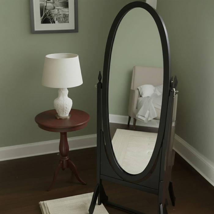 Rivoli Ayaklı Ahşap Oval Boy Aynası 50x160