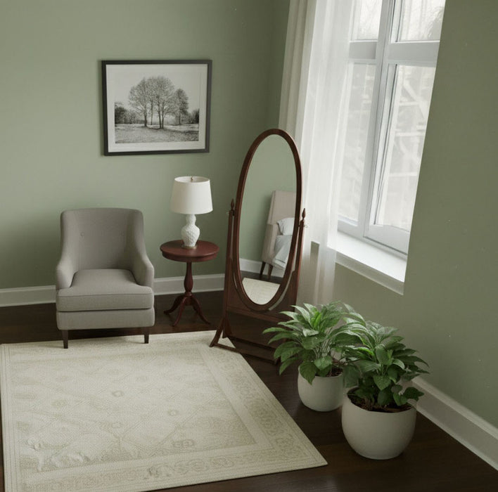 Rivoli Ayaklı Ahşap Oval Boy Aynası 58x165