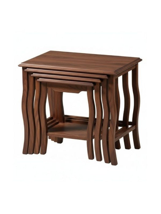 Wawe 4'lü Ahşap Zigon Sehpa