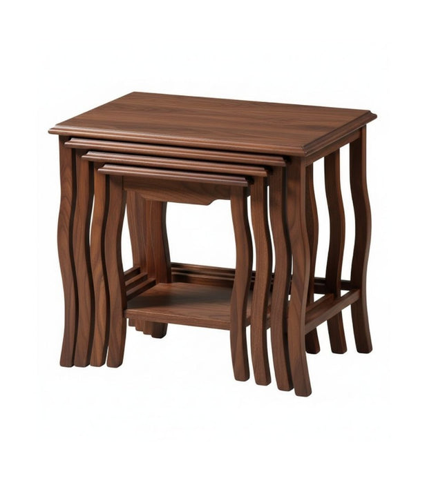 Wawe 4'lü Ahşap Zigon Sehpa