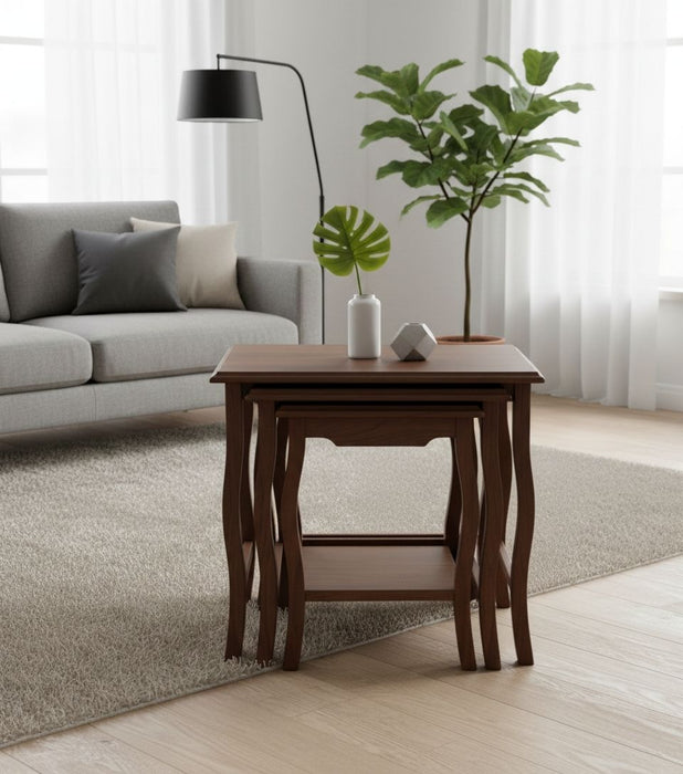 Wawe 4'lü Ahşap Zigon Sehpa