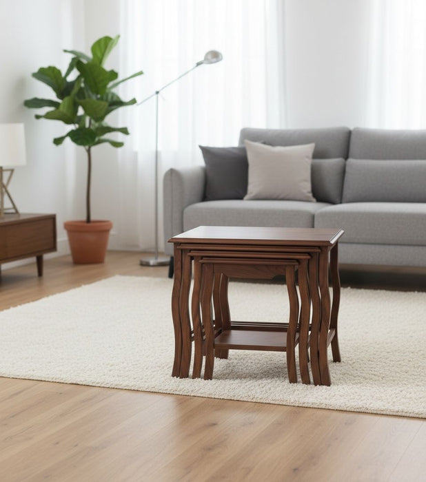 Wawe 4'lü Ahşap Zigon Sehpa