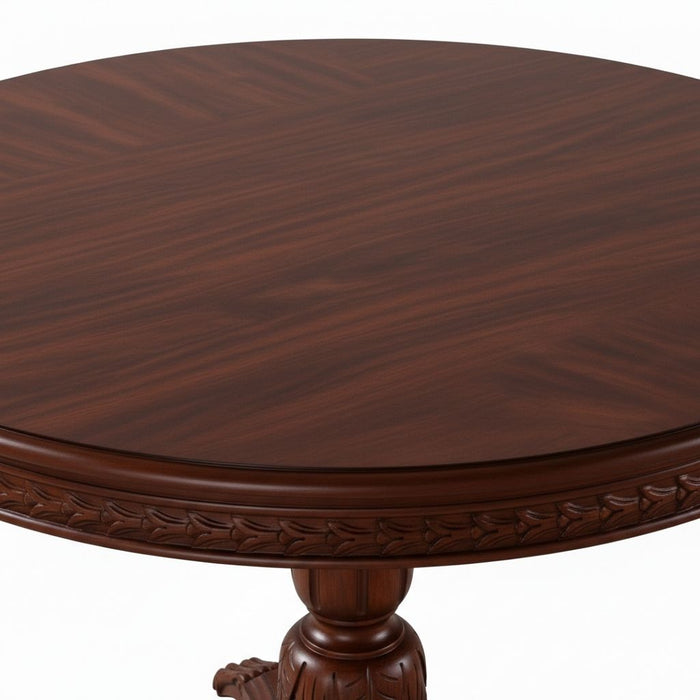 Royal Eagle İngiliz Still Yuvarlak Ahşap Oymalı Yemek Masası