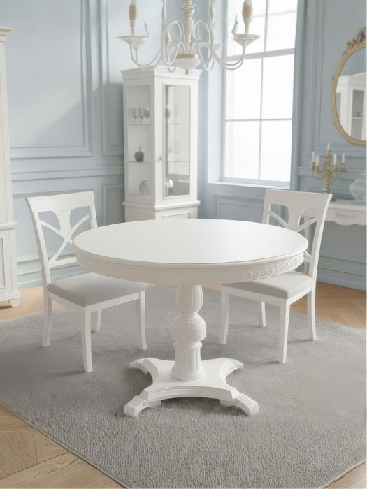 Royal Eagle İngiliz Still Yuvarlak Ahşap Oymalı Yemek Masası