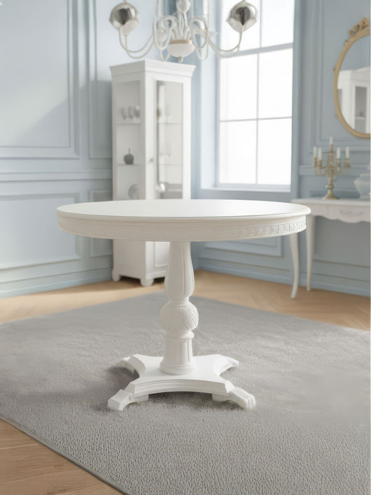 Royal Eagle İngiliz Still Yuvarlak Ahşap Oymalı Yemek Masası