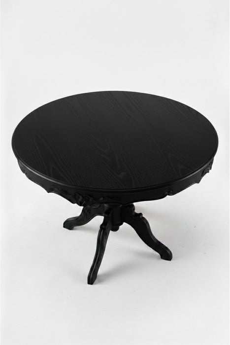 Royal King İngiliz Still Yuvarlak Ahşap Oymalı Yemek Masası