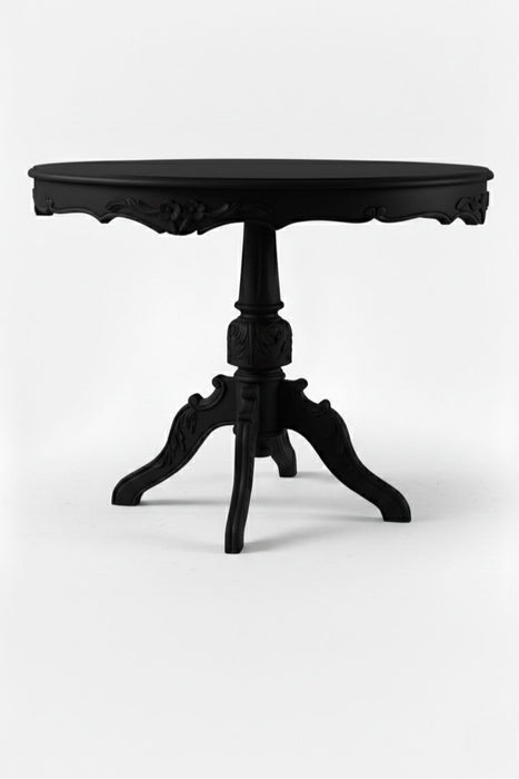 Royal King İngiliz Still Yuvarlak Ahşap Oymalı Yemek Masası