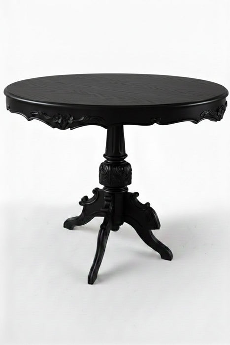 Royal King İngiliz Still Yuvarlak Ahşap Oymalı Yemek Masası