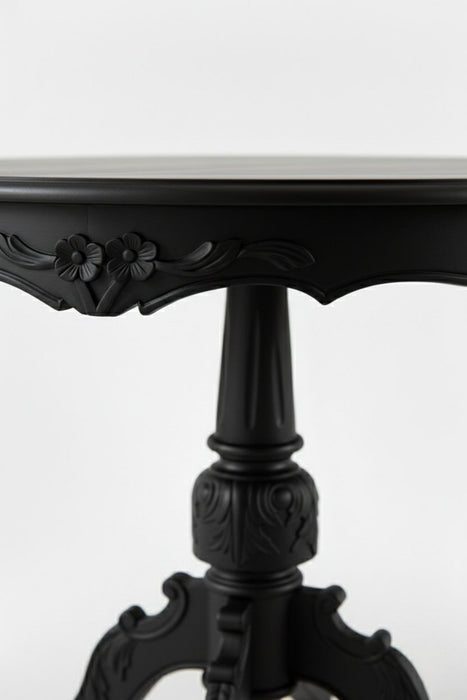 Royal King İngiliz Still Yuvarlak Ahşap Oymalı Yemek Masası