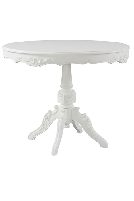 Royal King İngiliz Still Yuvarlak Ahşap Oymalı Yemek Masası