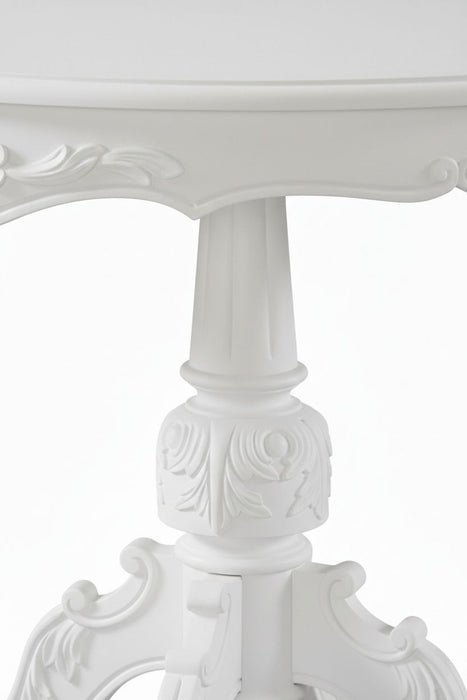 Royal King İngiliz Still Yuvarlak Ahşap Oymalı Yemek Masası