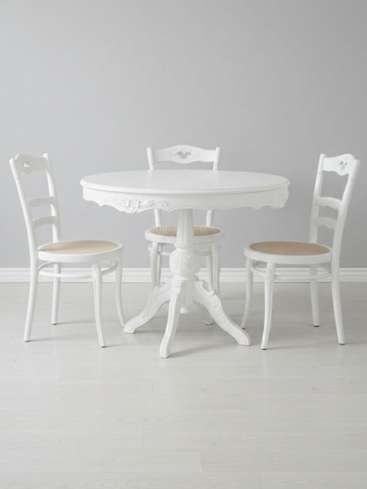 Royal King İngiliz Still Yuvarlak Ahşap Oymalı Yemek Masası