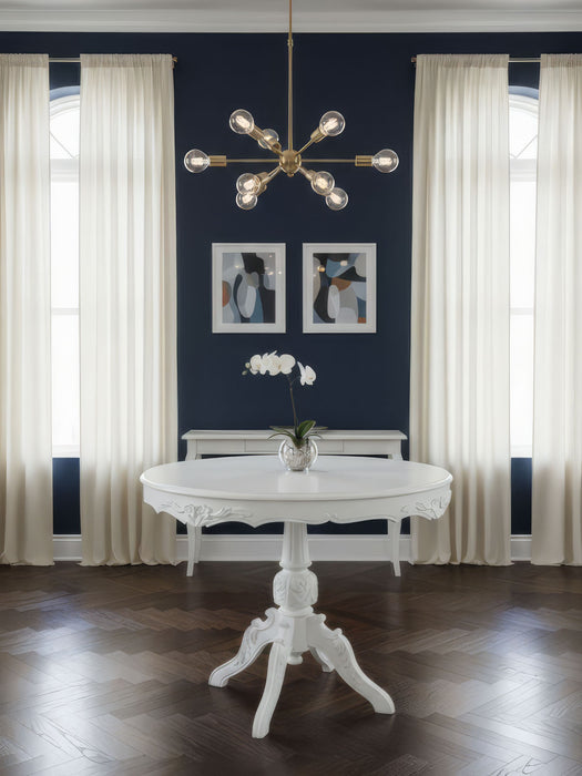 Royal King İngiliz Still Yuvarlak Ahşap Oymalı Yemek Masası