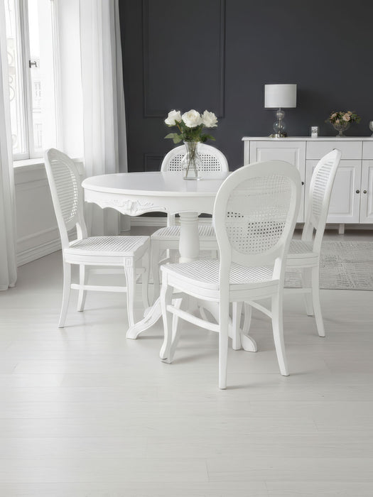 Royal King İngiliz Still Yuvarlak Ahşap Oymalı Yemek Masası