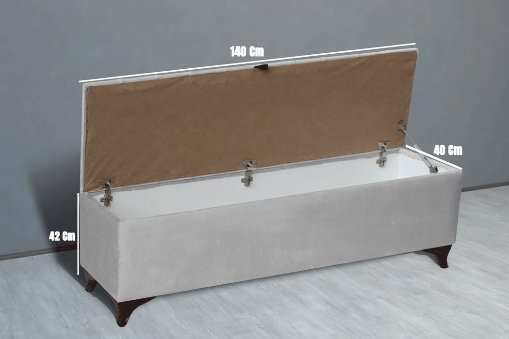 Vetra Sandıklı Puf - Chester Model Kapitoneli, 140cm Sandıklı Bank, Bench