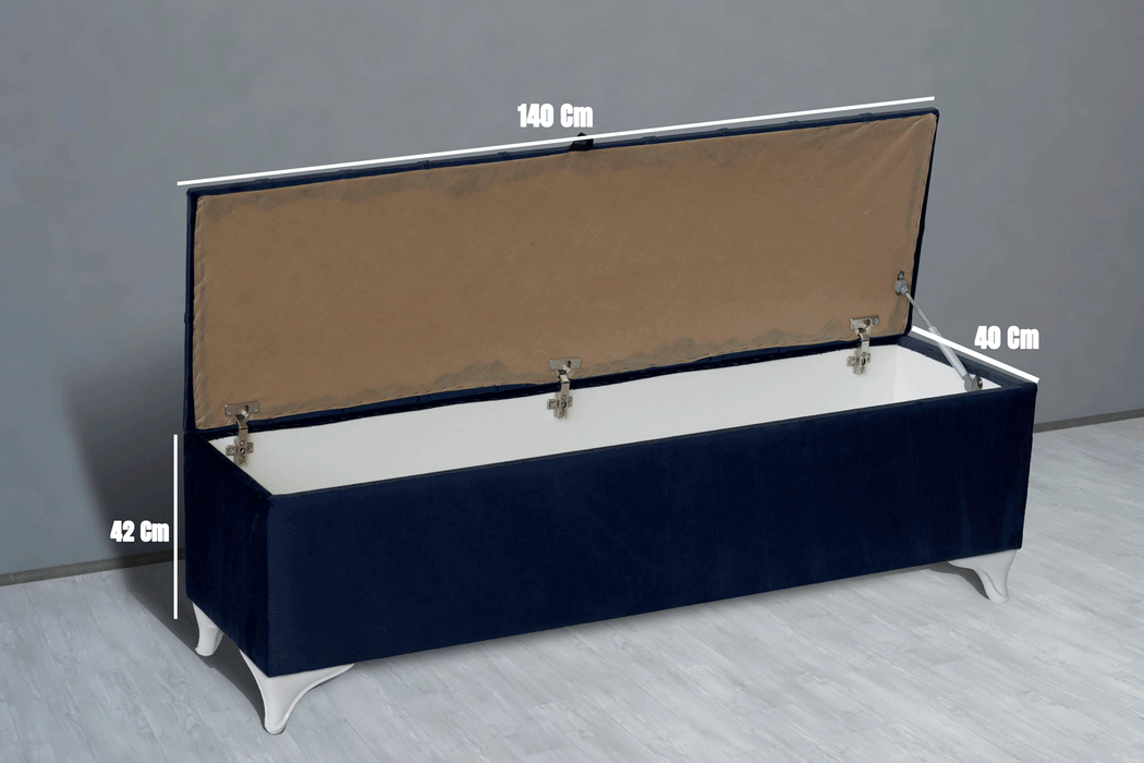 Vetra Sandıklı Puf - Chester Model Kapitoneli, 140cm Sandıklı Bank, Bench