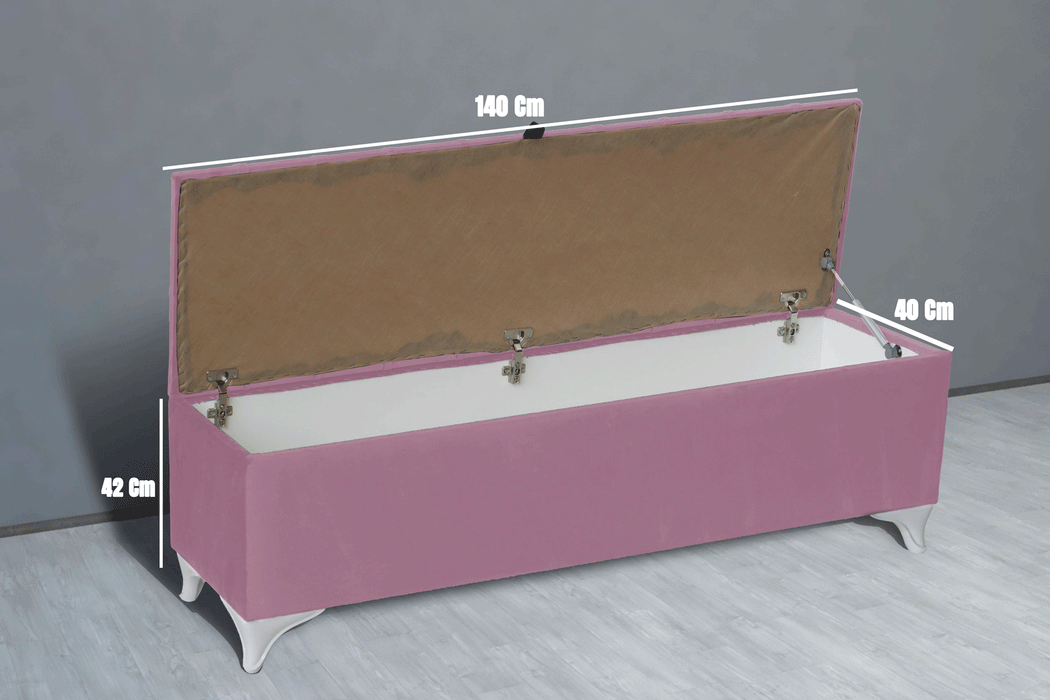 Vetra Sandıklı Puf - Chester Model Kapitoneli, 140cm Sandıklı Bank, Bench