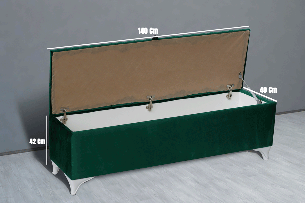 Vetra Sandıklı Puf - Chester Model Kapitoneli, 140cm Sandıklı Bank, Bench