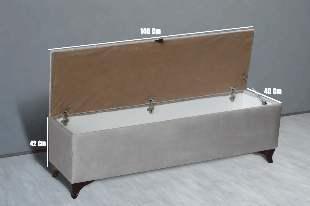 Vetra V2 Sandıklı Bench Puf, Beyaz