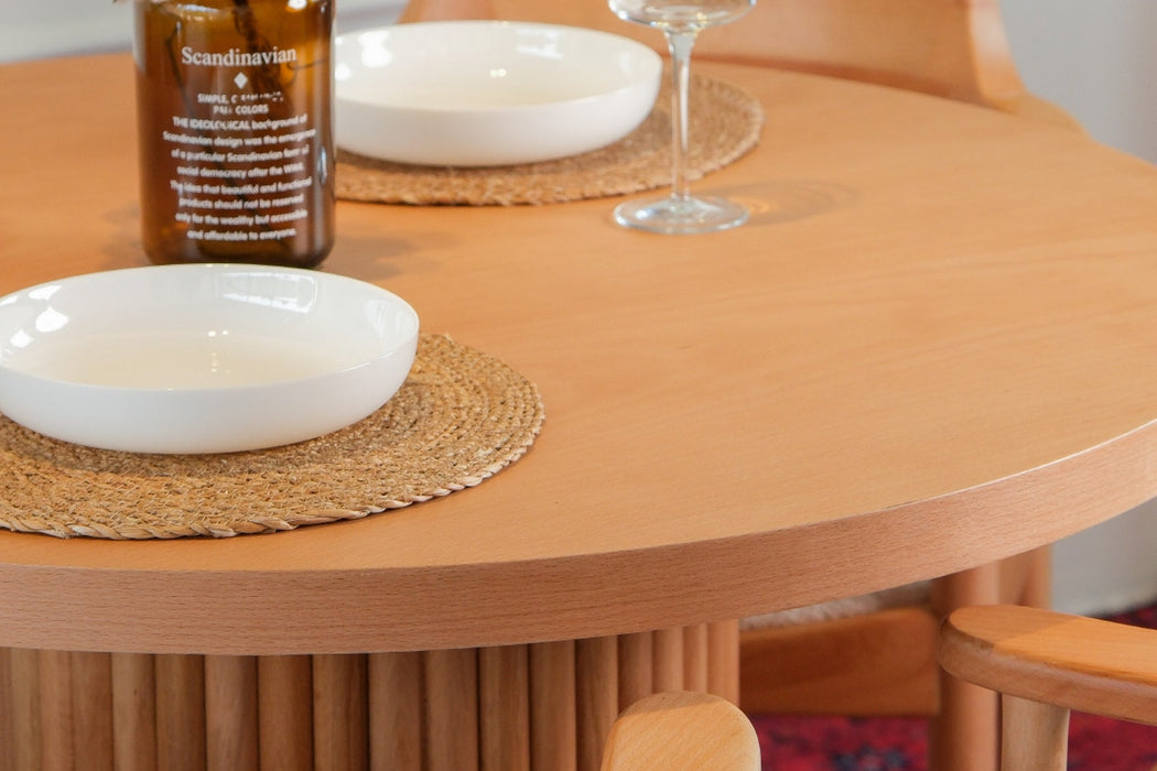 Sardes İskandinav Natural Ahşap Masa Sandalye Takımı 90x90