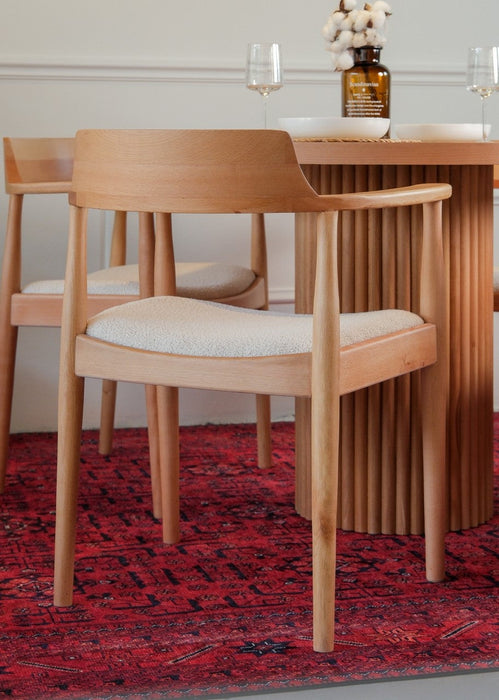 Sardes İskandinav Natural Ahşap Masa Sandalye Takımı 90x90