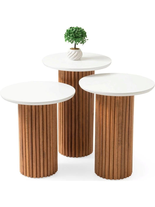 Savana Bohem 3'lü Ahşap Zigon Sehpa