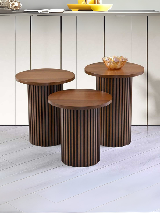 Savana İskandinav 3'lü Ahşap Zigon Sehpa