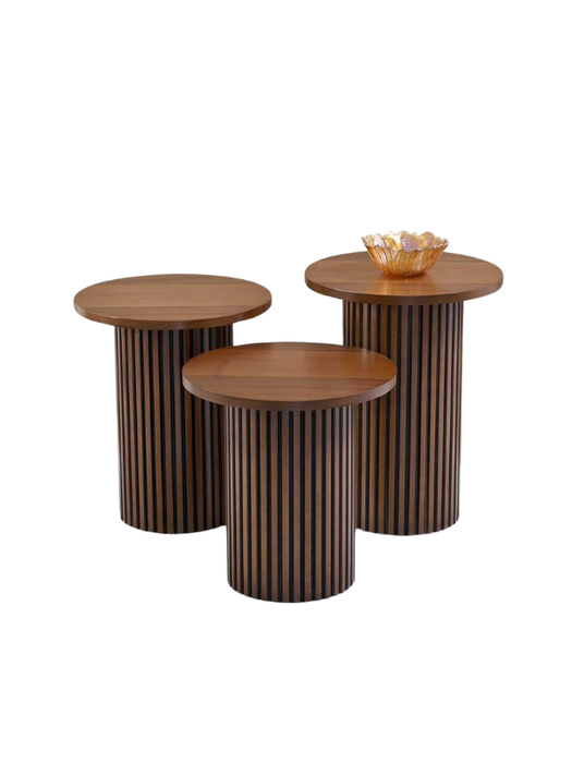 Savana İskandinav 3'lü Ahşap Zigon Sehpa