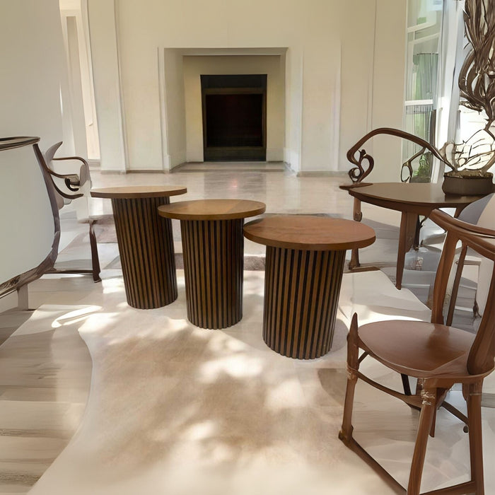 Savana İskandinav 3'lü Ahşap Zigon Sehpa