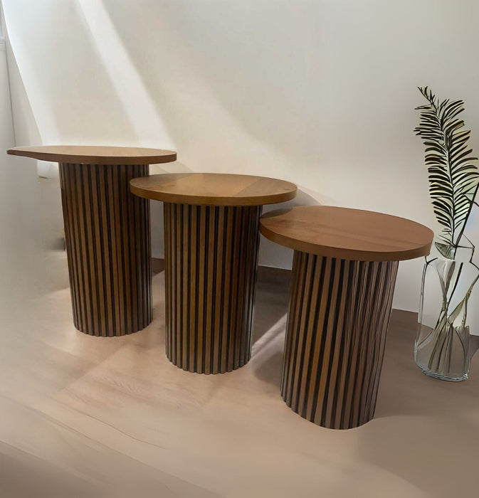 Savana İskandinav 3'lü Ahşap Zigon Sehpa