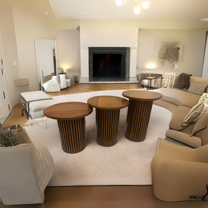 Savana İskandinav 3'lü Ahşap Zigon Sehpa