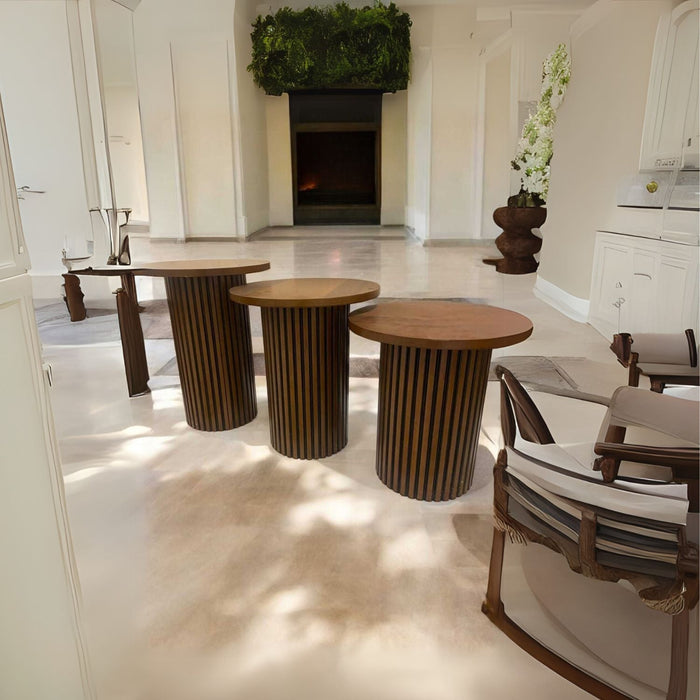 Savana İskandinav 3'lü Ahşap Zigon Sehpa