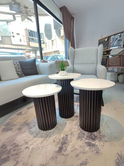 Savana İskandinav 3'lü Ahşap Zigon Sehpa