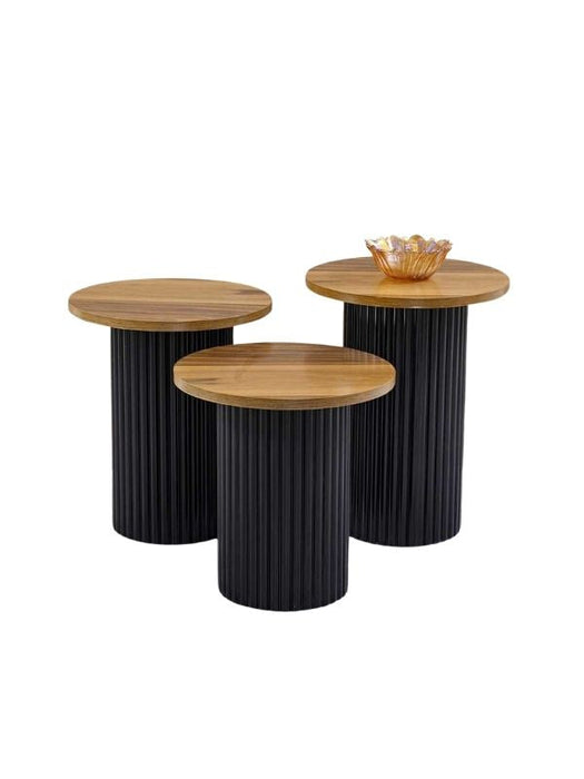 Savana İskandinav 3'lü Ahşap Zigon Sehpa