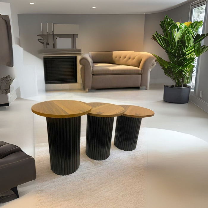 Savana İskandinav 3'lü Ahşap Zigon Sehpa