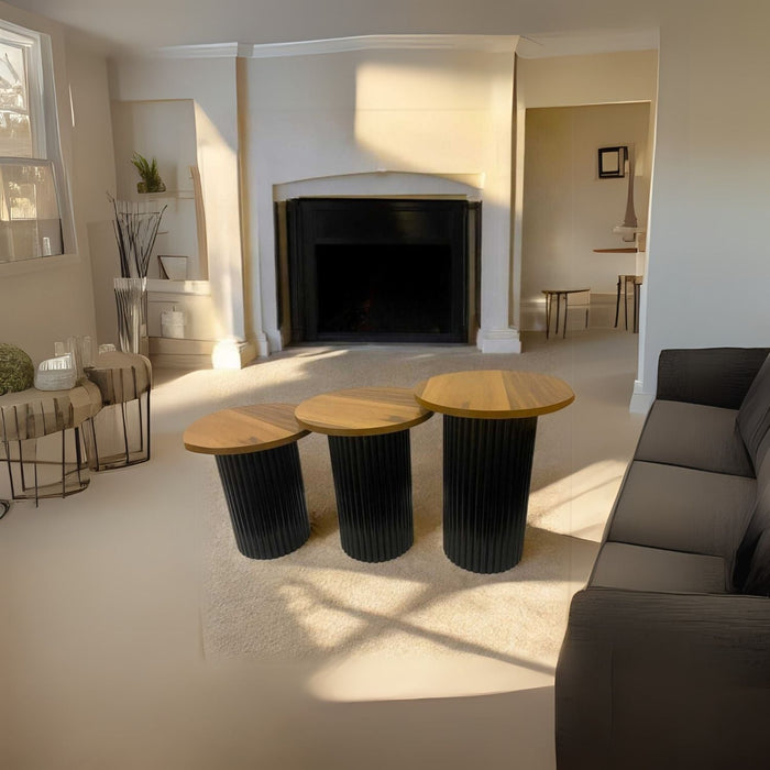 Savana İskandinav 3'lü Ahşap Zigon Sehpa