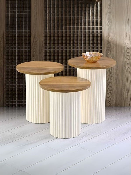 Savana İskandinav 3'lü Ahşap Zigon Sehpa