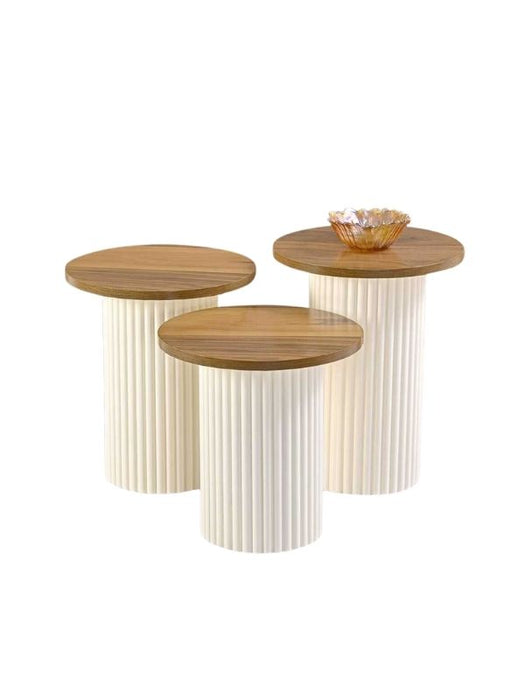 Savana İskandinav 3'lü Ahşap Zigon Sehpa