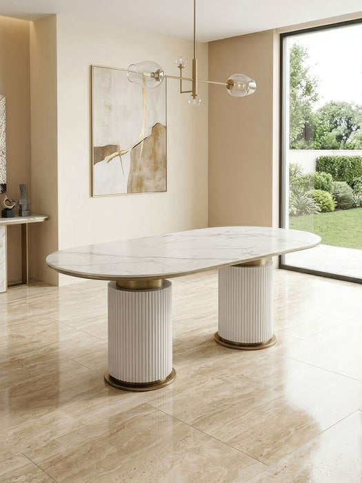 Siena Mat Porselen Yemek Masası 90x190